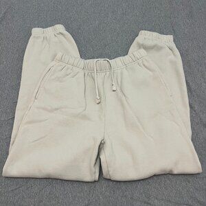 Garage Ultrafleece Boyfriend Jogger Sweatpants Cream Size Small